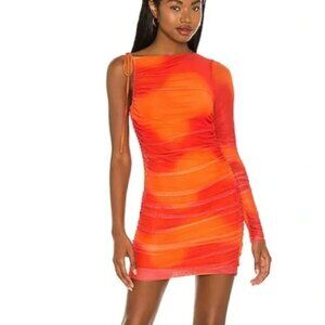 Camila Coelho Seri Mini Dress in Orange Tie Dye